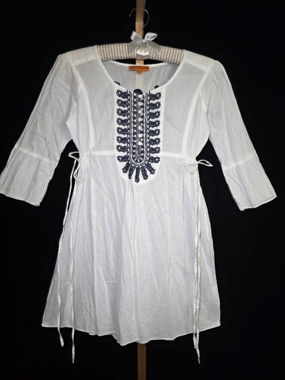 Roberta Freymann Embroidered Long Sleeve Tunic/Dress XS